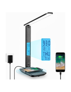 Lámpara de Escritorio LED LAOPAO con Cargador Inalámbrico USB