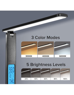 Lámpara de Escritorio LED LAOPAO con Cargador Inalámbrico USB 2