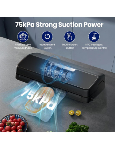 Máquina Selladora al Vacío SANBORA QH-25 7 en 1 con Cortador