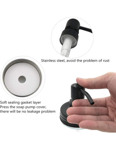 2 Tapas Dispensador Jabón Acero Inoxidable Watsango 16 oz