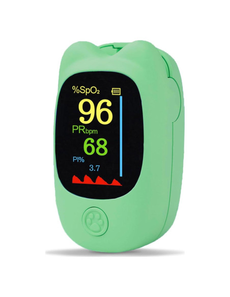 Oxímetro de Pulso Pediátrico YHXPIAY Verde Recargable