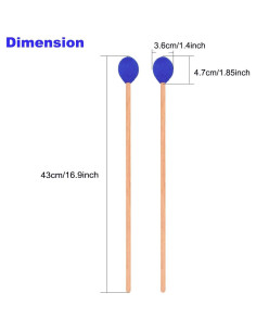 Mazas de Marimba YUNNLEZT Azules Medias Duras - Paquete de 2 2