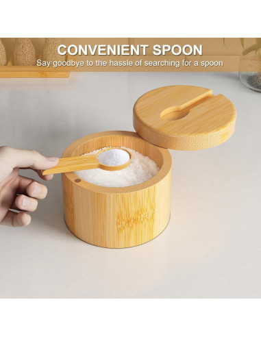 2 PCS Saleros de Bambú con Tapa Magnética - 243.8 g