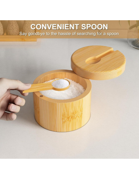 2 PCS Saleros de Bambú con Tapa Magnética - 243.8 g