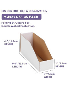 Cajas de Almacenamiento de Cartón EXYGLO 35 Paquetes 23.9x7.6x11.4 cm 2