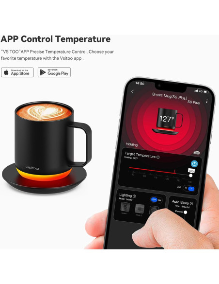 Taza Inteligente Autocalentable VSITOO S6 Plus - Control App, RGB