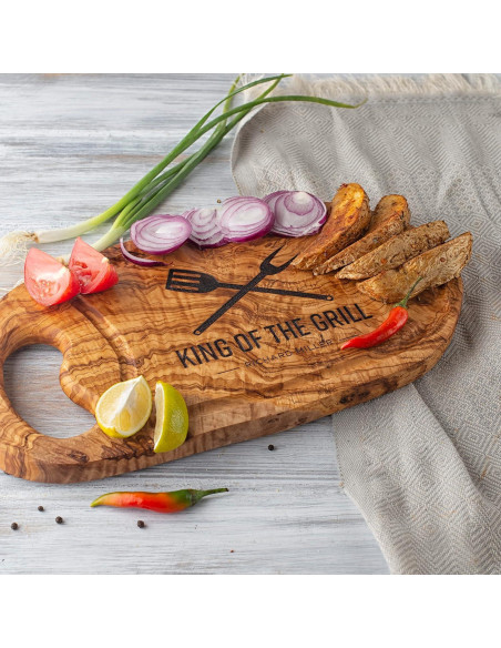 Tabla de Cortar Personalizada de Madera de Olivo 40.6x16.5 cm