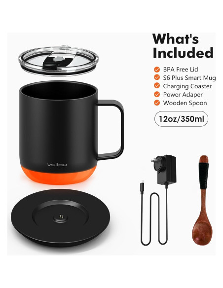 Taza Inteligente Autocalentable VSITOO S6 Plus - Control App, RGB