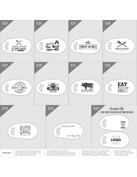 Tabla de Cortar Personalizada de Madera de Olivo 40.6x16.5 cm