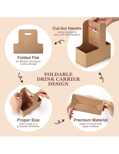 Bakbania 40 Piezas Transportadores de Bebidas 2 Tazas 0.62L