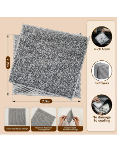 12 Paños de Cocina Puretor Doble Cara 20.1x20.1cm Antiestáticos 2