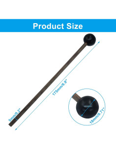 Mallets de Tambor de Lengua de Acero Piutouyar - 4 Pcs, Negro 2