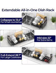 Estante para Secar Platos Pantasia Expandible Negro 30x73 cm 2