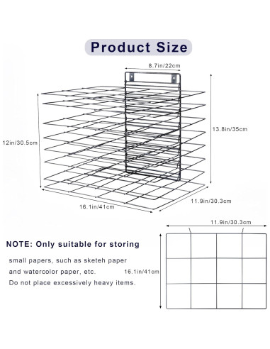 Estante de Secado de Arte LIAQICHA con 8 Estantes Extraíbles - 40.9x30.2x35.1 cm