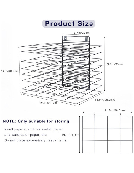 Estante de Secado de Arte LIAQICHA con 8 Estantes Extraíbles - 40.9x30.2x35.1 cm