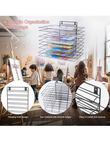 Estante de Secado de Arte LIAQICHA con 8 Estantes Extraíbles - 40.9x30.2x35.1 cm