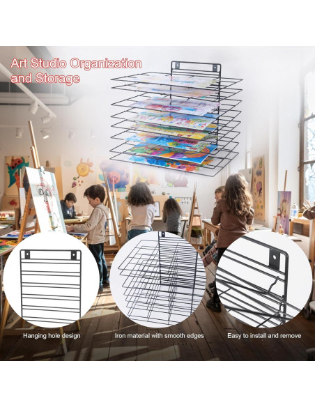Estante de Secado de Arte LIAQICHA con 8 Estantes Extraíbles - 40.9x30.2x35.1 cm