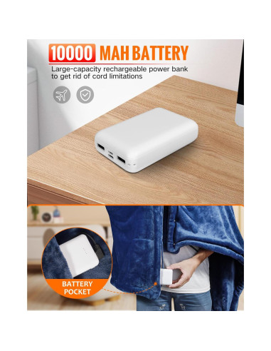 Manta Calentada Portátil Sin Cable Girasol PT68 3 Niveles Calor