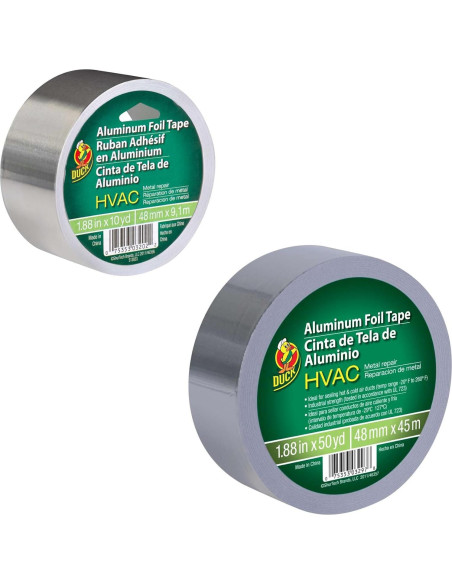 Cinta de Aluminio Duck 1.88" x 9.14 m para HVAC Plata