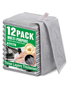 Paño de Cocina Reutilizable BrainKer 12 Pcs 3 Capas Sin Rayones