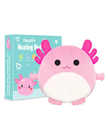 Almohadilla Térmica Axolotl Rosa MewMix 25.4x25.4cm Alivio Dolor