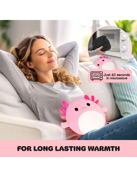 Almohadilla Térmica Axolotl Rosa MewMix 25.4x25.4cm Alivio Dolor