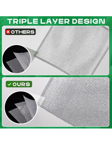 Paño de Cocina Reutilizable BrainKer 12 Pcs 3 Capas Sin Rayones