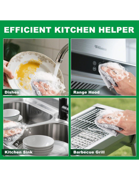 Paño de Cocina Reutilizable BrainKer 12 Pcs 3 Capas Sin Rayones