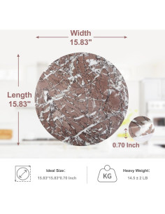 Tabla de Cortar de Mármol Koville 40.64 cm Redonda Lila 2