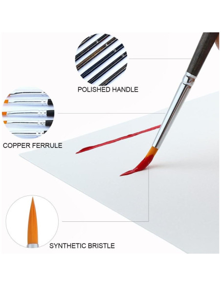 Set de Pinceles de Detalle Transon 12 Piezas Nylon