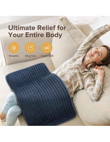 Almohadilla Térmica Eléctrica Siinsay XL 43x84cm 6 Niveles Calor