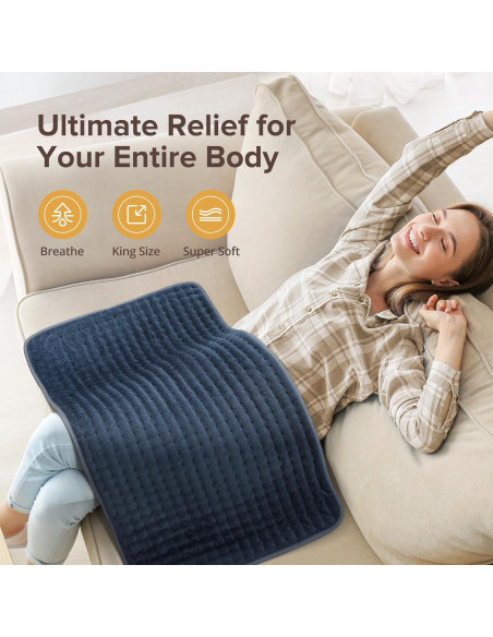 Almohadilla Térmica Eléctrica Siinsay XL 43x84cm 6 Niveles Calor