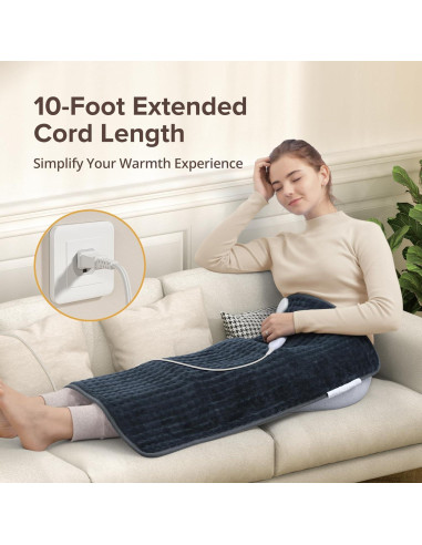 Almohadilla Térmica Eléctrica Siinsay XL 43x84cm 6 Niveles Calor