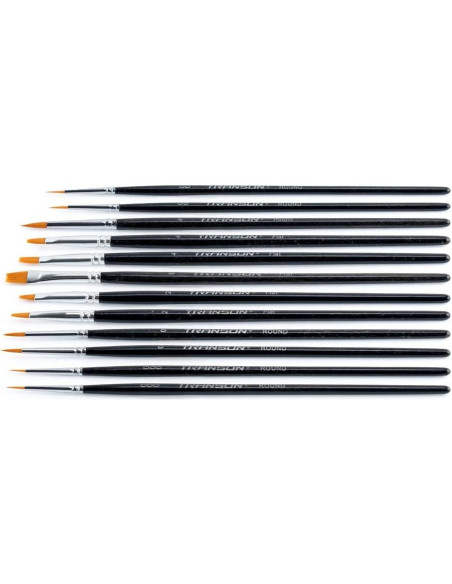 Set de Pinceles de Detalle Transon 12 Piezas Nylon