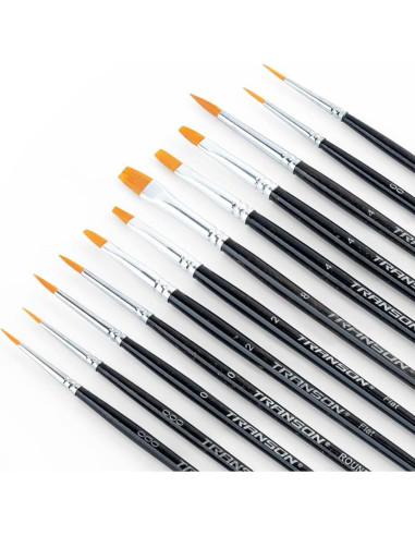 Set de Pinceles de Detalle Transon 12 Piezas Nylon