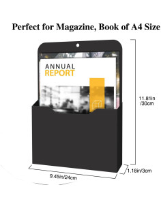 Soporte Magnético MoKo A4 Negro para Almacenamiento de Papelería 2