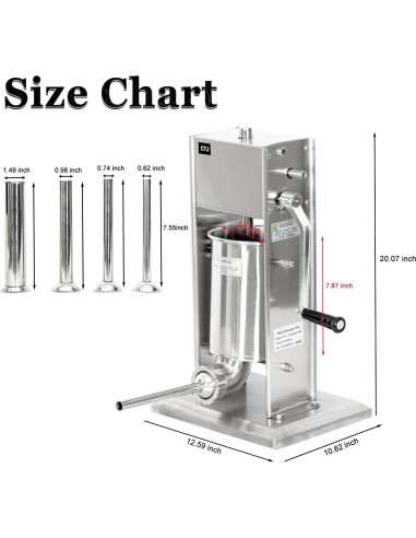 Rellenador de Salchichas Manual CTJ 3L Acero Inoxidable