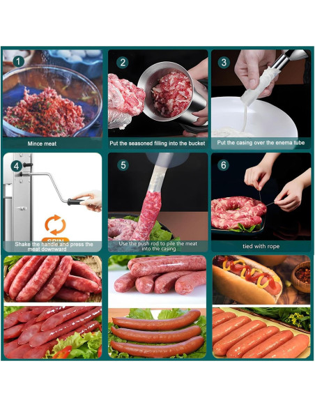 Rellenador de Salchichas Manual CTJ 3L Acero Inoxidable