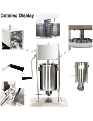 Rellenador de Salchichas Manual CTJ 3L Acero Inoxidable