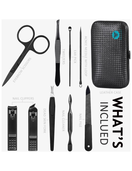 Juego de Manicura 9 en 1 HANTEKAS Acero Inoxidable Azul Juego de Manicura 9 en 1 HANTEKAS Acero Inoxidable Azul