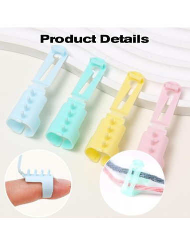 4 Anillos de Ganchillo DUOJINSANXI - Soporte de Hilo Colores