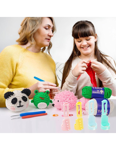 4 Anillos de Ganchillo DUOJINSANXI - Soporte de Hilo Colores