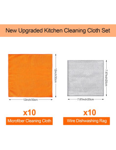 Juego de paños de cocina Aidoclip 20PCS microfibra absorbente 2