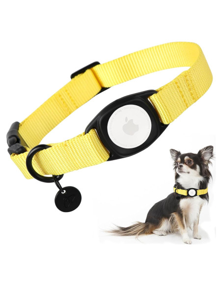Collar para Perro Babole Pet AirTag Amarillo Ajustable S