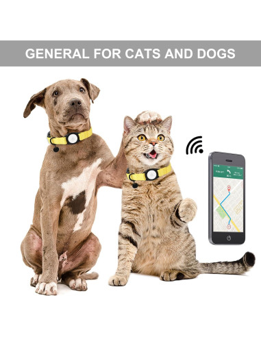 Collar para Perro Babole Pet AirTag Amarillo Ajustable S