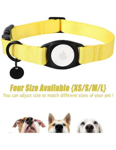 Collar para Perro Babole Pet AirTag Amarillo Ajustable S