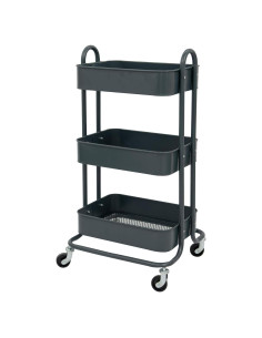 Carro de Almacenamiento Móvil Wonline 3 Niveles Metal Gris