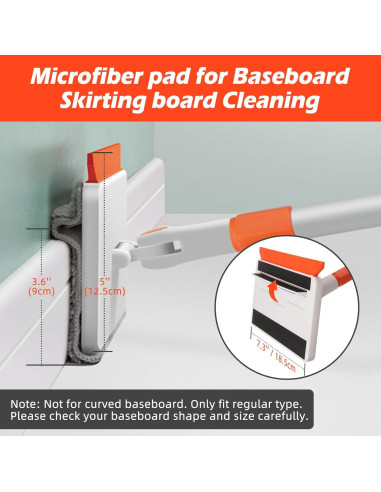 Limpiador de Zócalos QAestfy con Mango Ajustable 124 cm