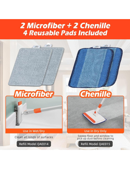 Limpiador de Zócalos QAestfy con Mango Ajustable 124 cm