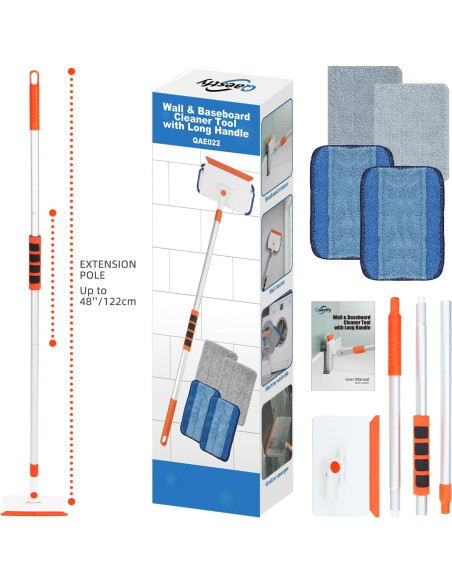 Limpiador de Zócalos QAestfy con Mango Ajustable 124 cm
